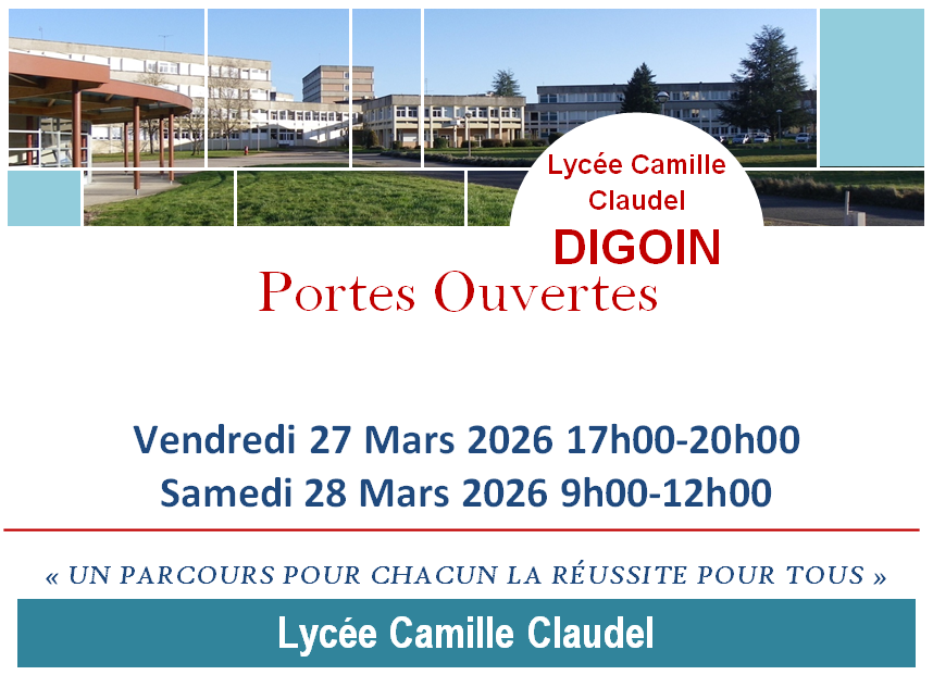 Journées Portes Ouvertes 2026 – Lycée Camille Claudel de Digoin